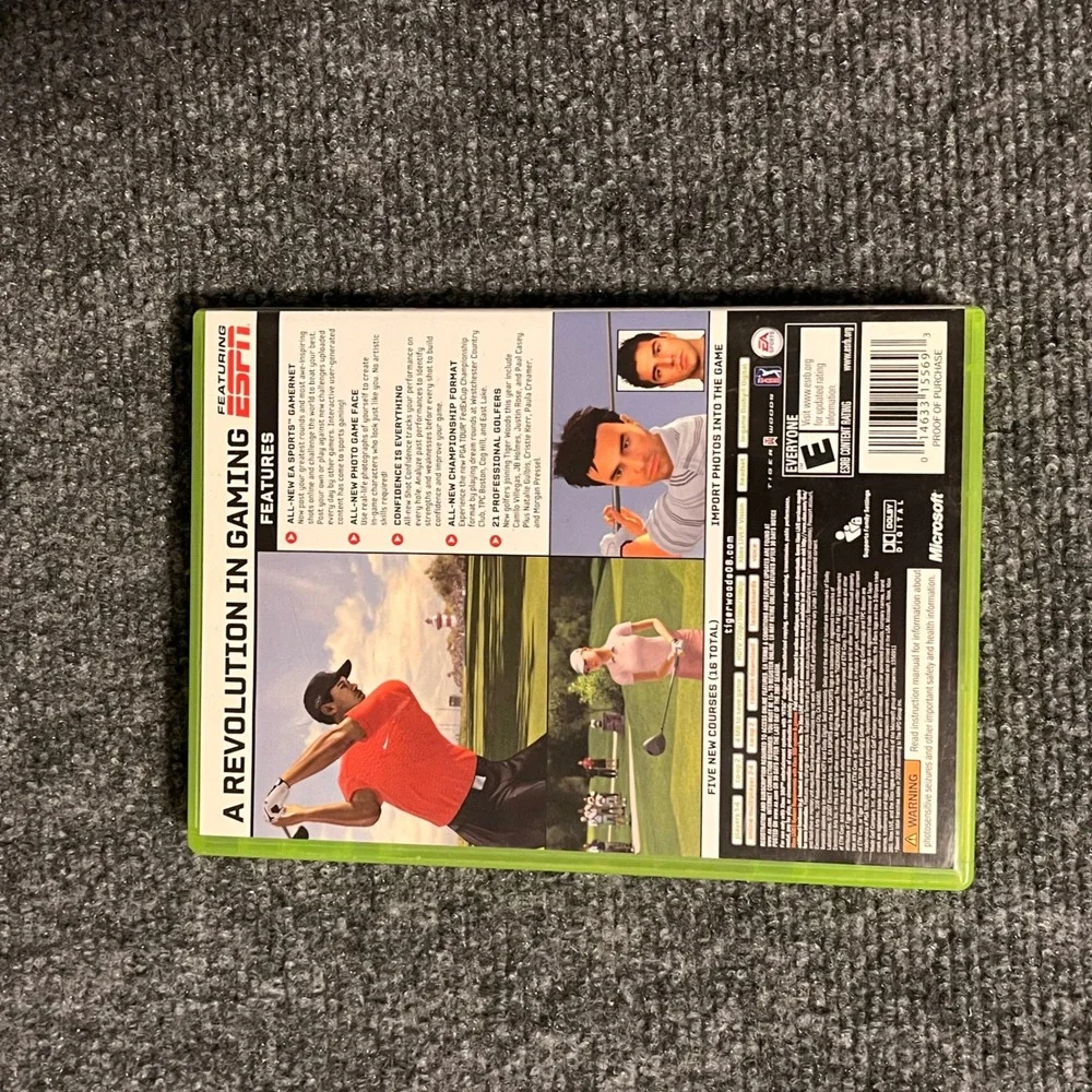 Tiger Woods PGA Tour 08 Xbox 360 EA Sports Golf Game CIB Manual 014633155693